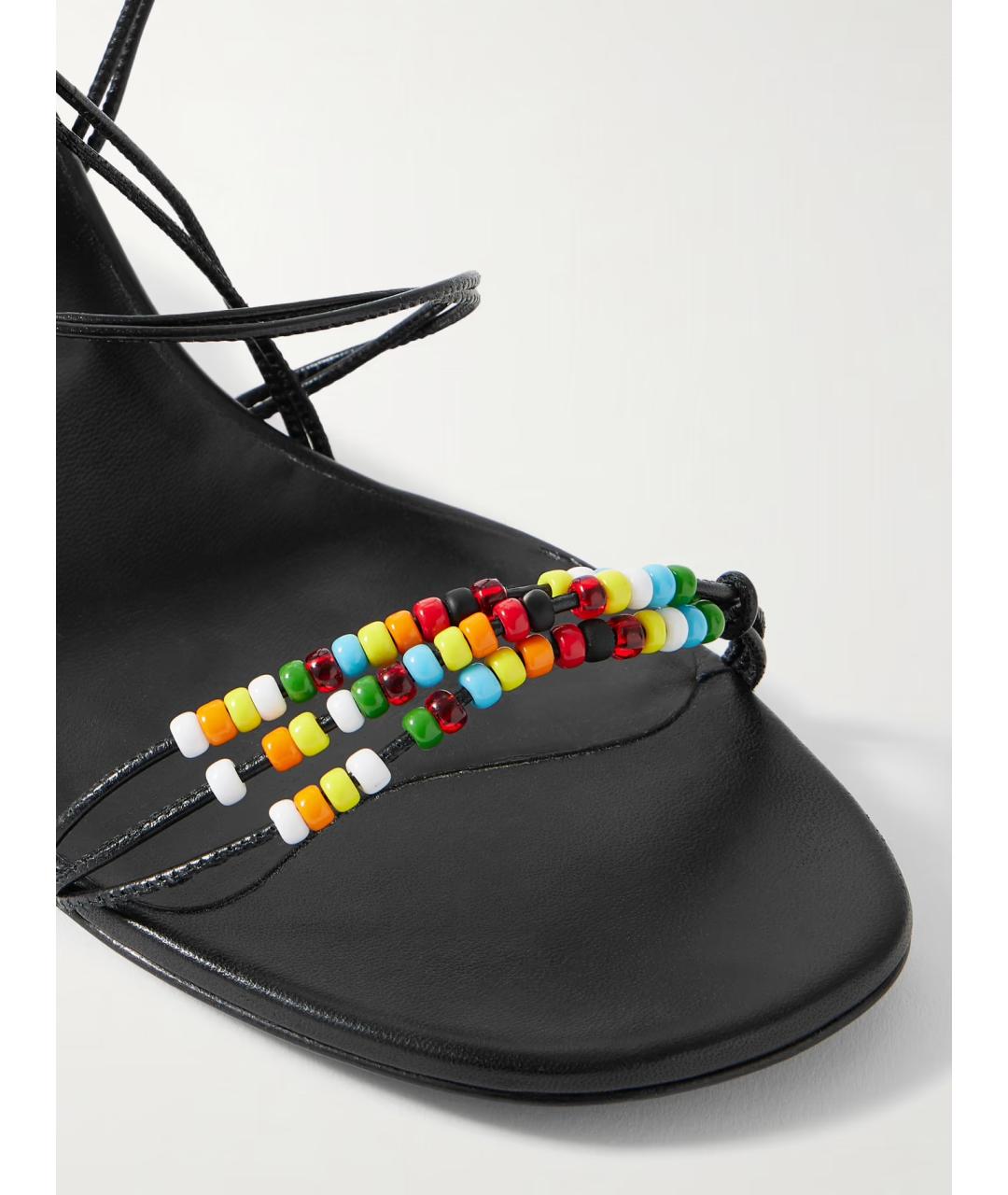 KHAITE Черные кожаные босоножки, фото 4