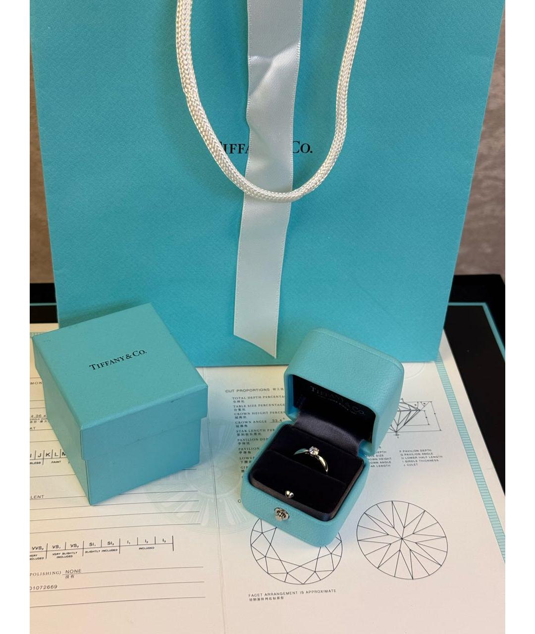 TIFFANY&CO Серебряное платиновое кольцо, фото 3