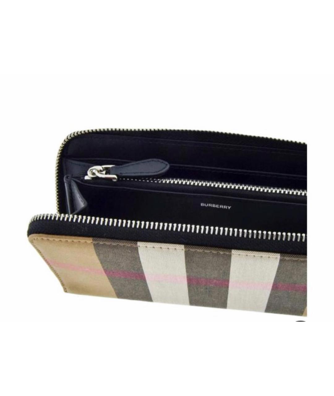 BURBERRY Бежевый кожаный кошелек, фото 4