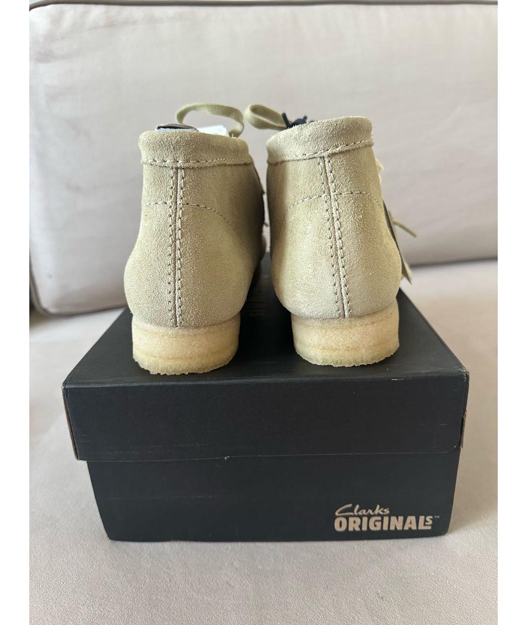 CLARKS Бежевые кожаные высокие ботинки, фото 4