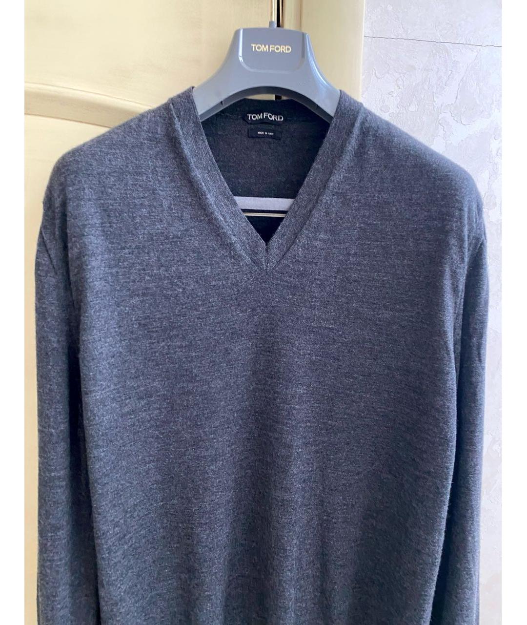 TOM FORD Серый шерстяной джемпер / свитер, фото 6