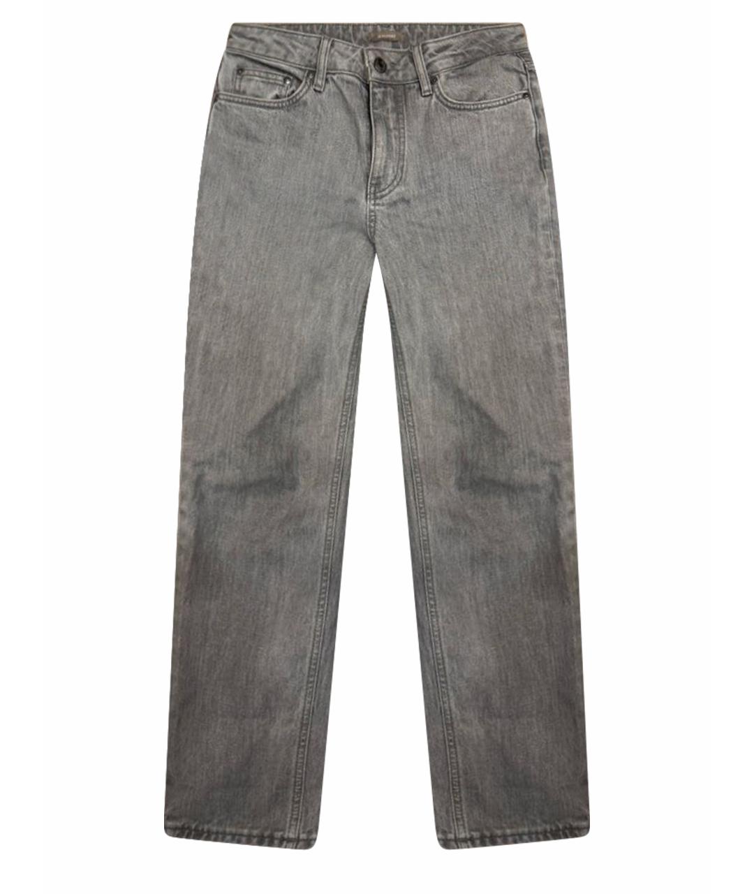12 STOREEZ Серые хлопко-эластановые прямые джинсы, фото 1