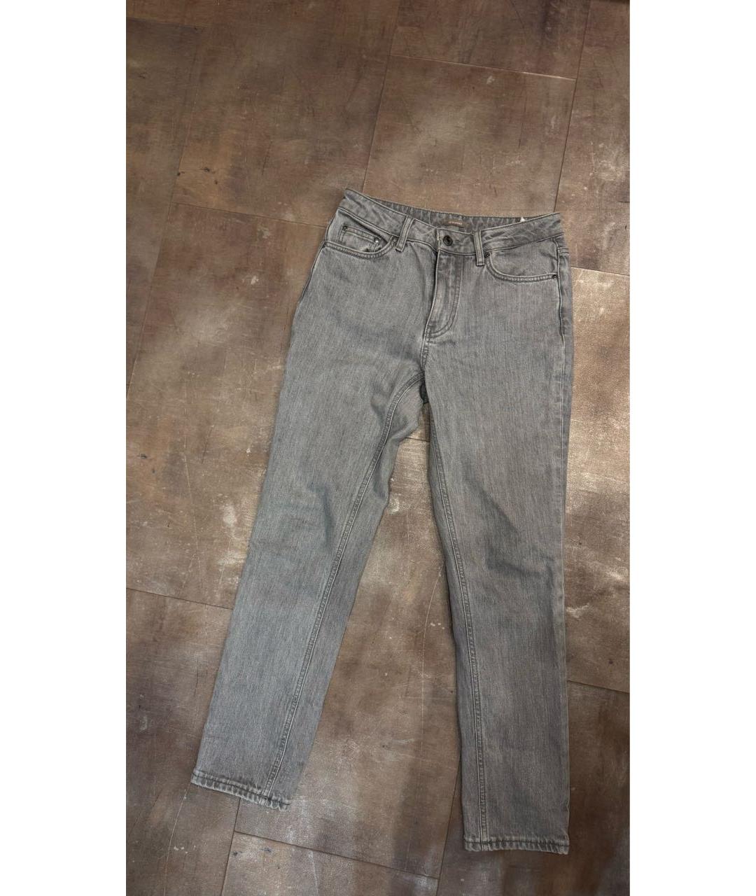 12 STOREEZ Серые хлопко-эластановые прямые джинсы, фото 7