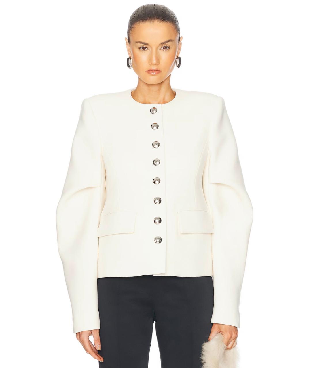 KHAITE Бежевый шерстяной жакет/пиджак, фото 4