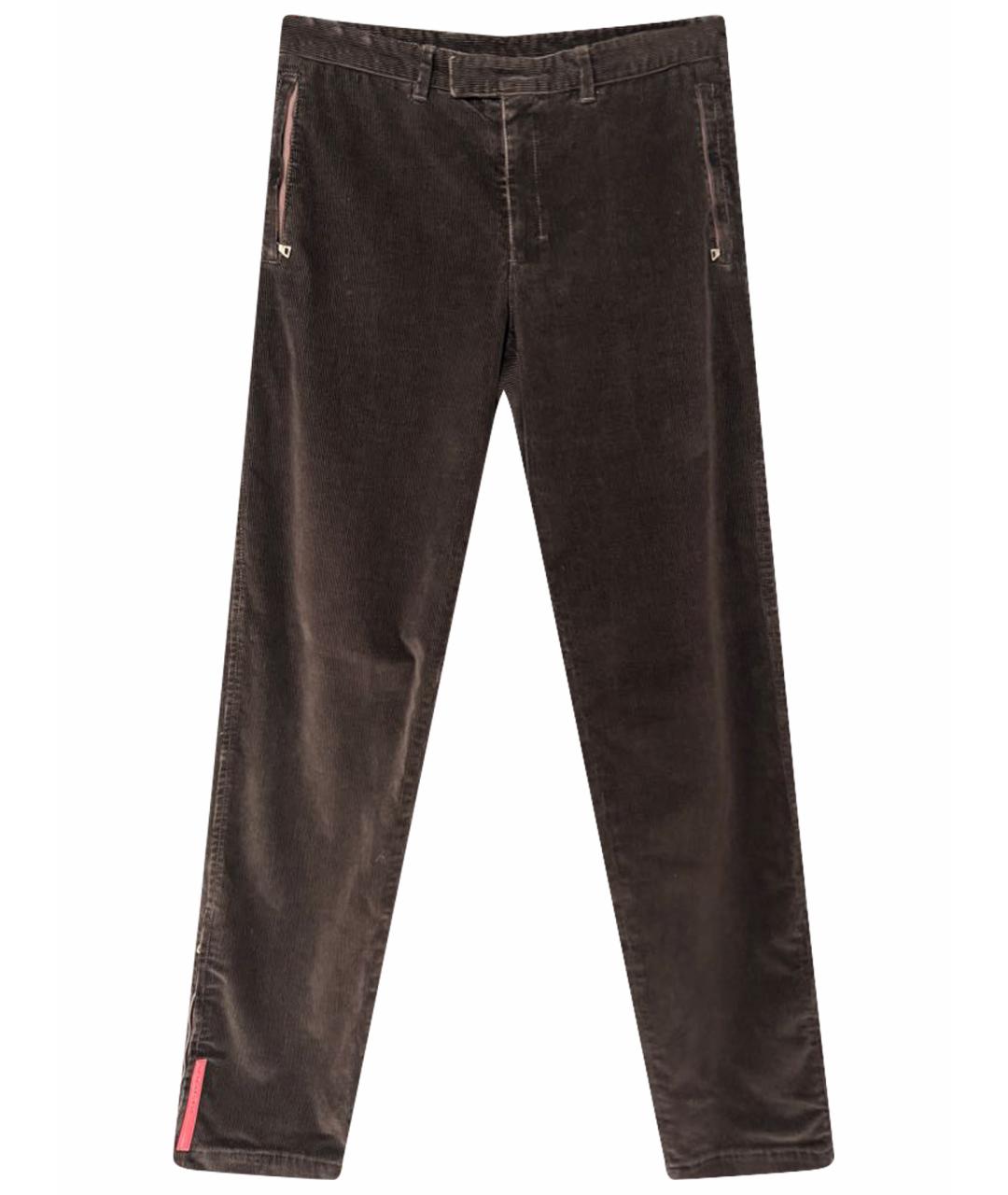 PRADA Коричневые повседневные брюки, фото 1