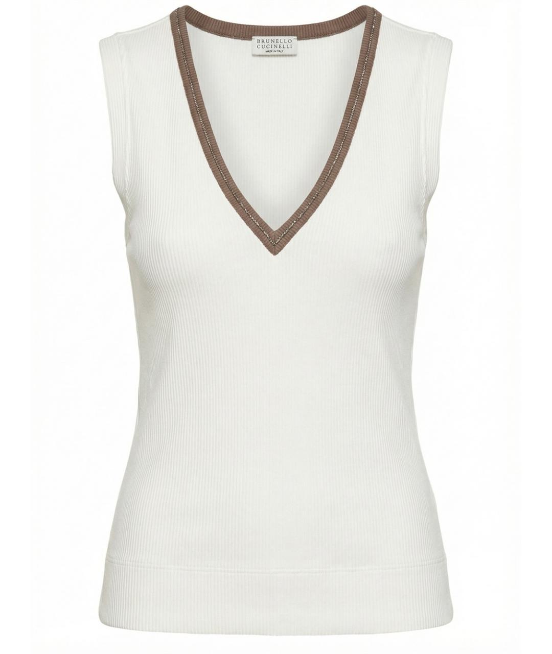 BRUNELLO CUCINELLI Белая хлопковая майка, фото 1