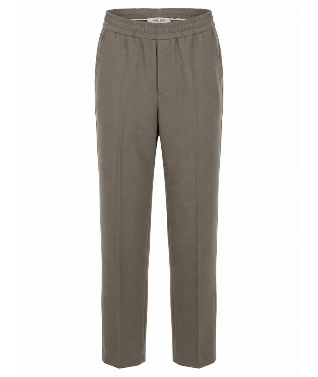 GOLDEN GOOSE DELUXE BRAND Серые шерстяные повседневные брюки, фото 1