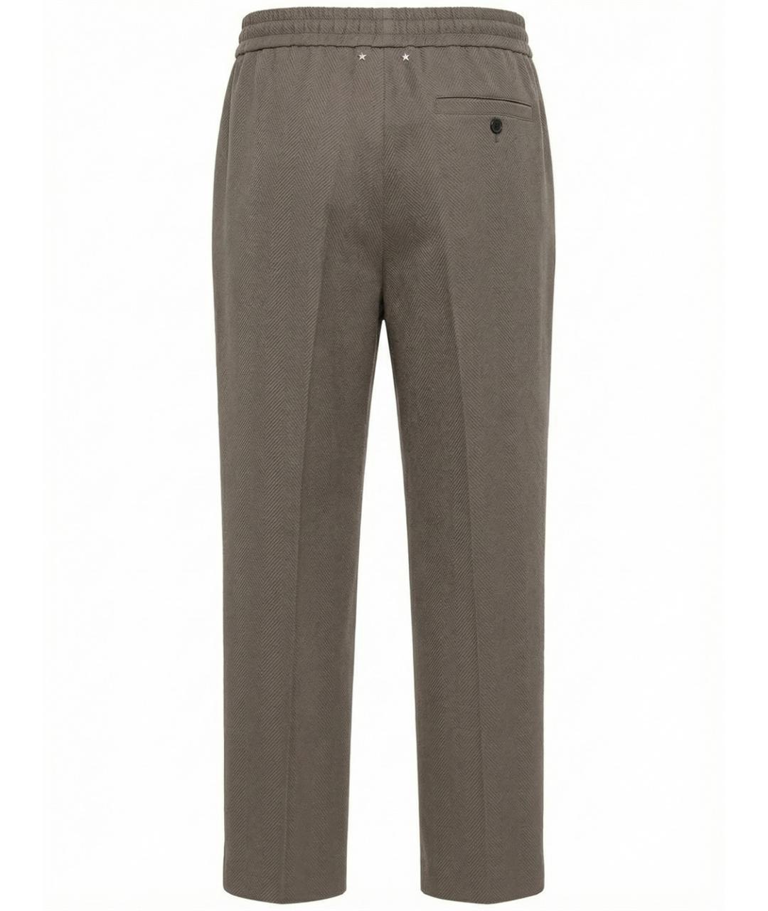 GOLDEN GOOSE DELUXE BRAND Серые шерстяные повседневные брюки, фото 2