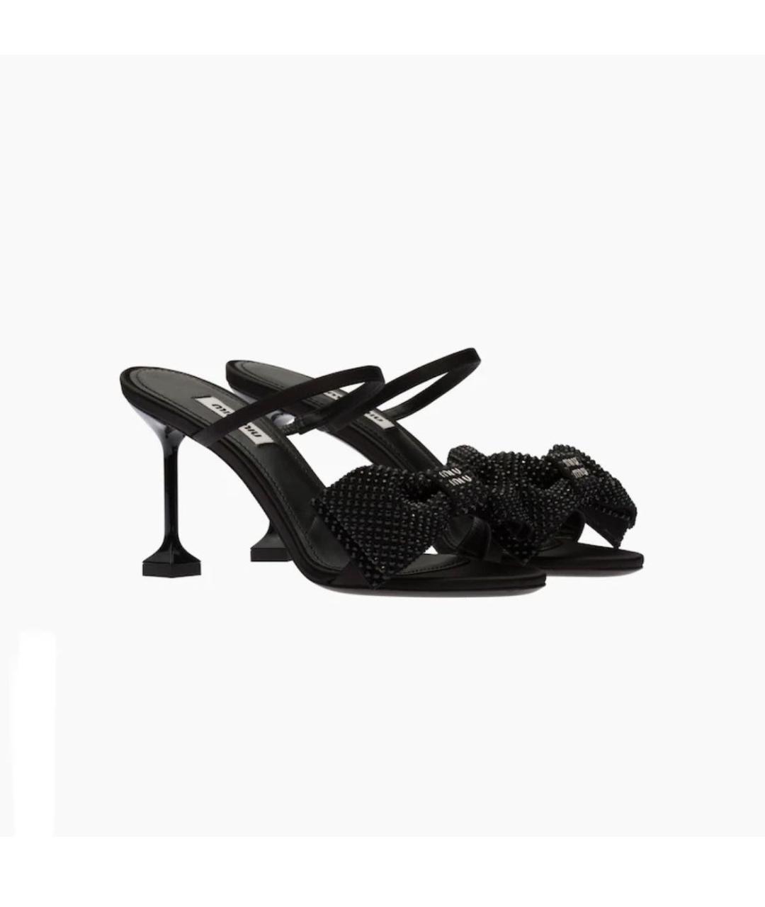 MIU MIU Черные кожаные босоножки, фото 8