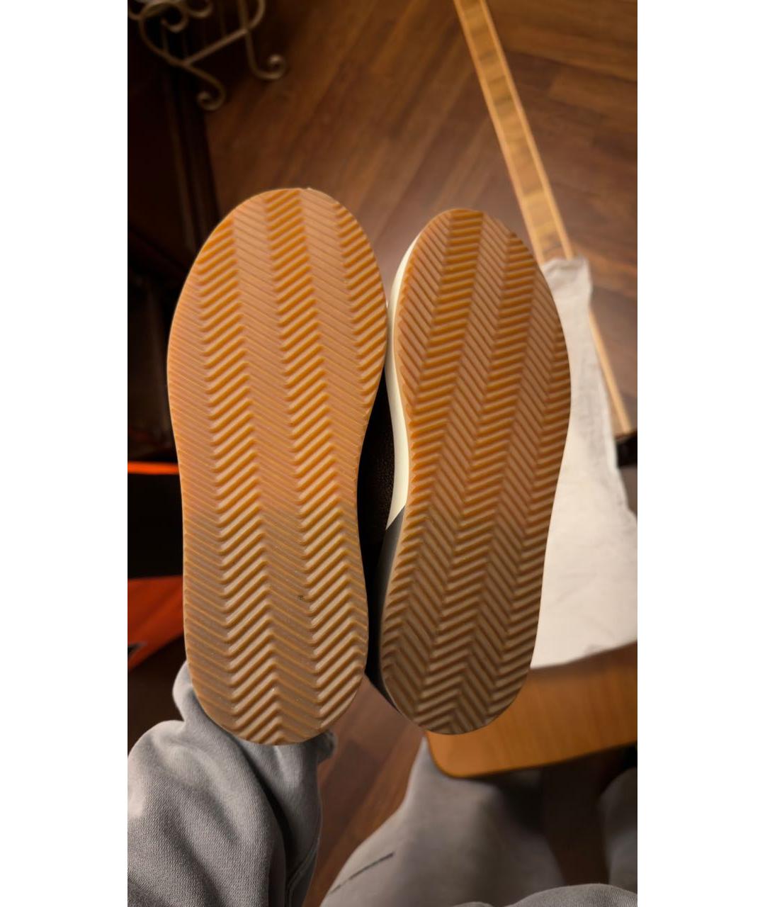 BRUNELLO CUCINELLI Хаки кожаные кеды, фото 5