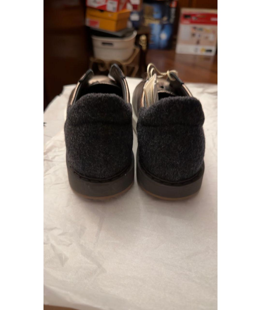 BRUNELLO CUCINELLI Хаки кожаные кеды, фото 4