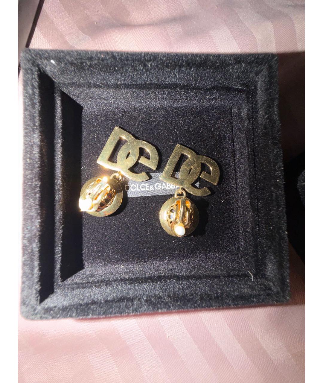 DOLCE&GABBANA Золотые металлические клипсы, фото 3
