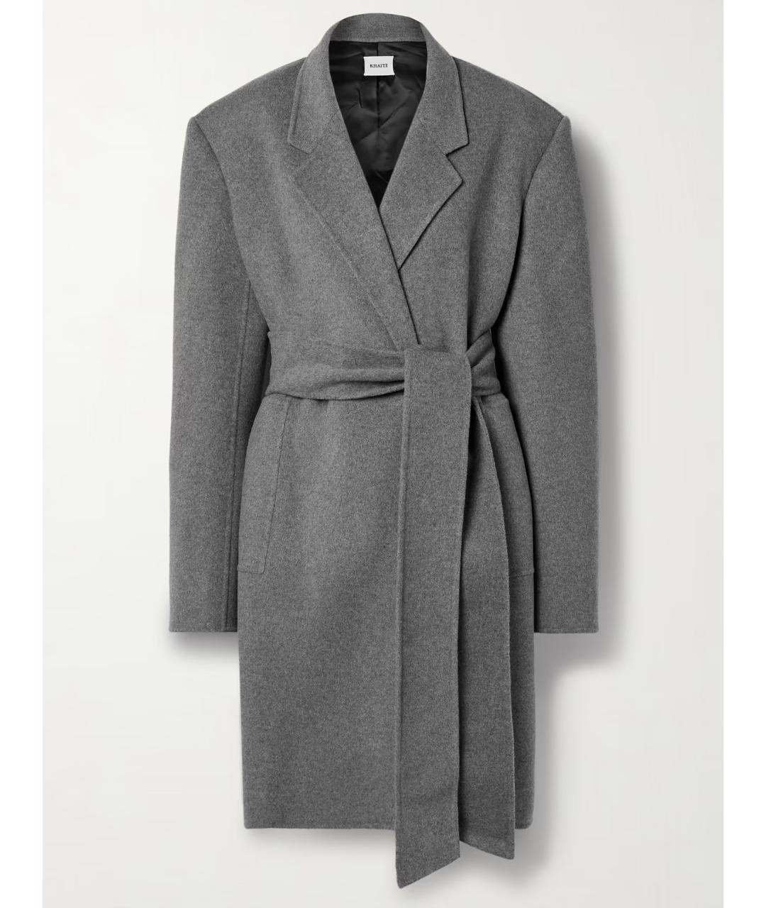 KHAITE Серое шерстяное пальто, фото 5