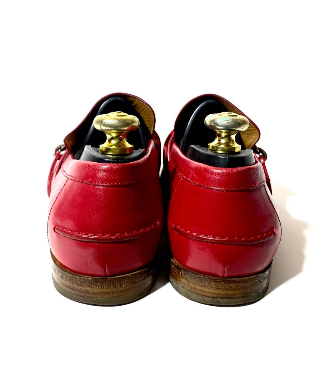 GUCCI Красные кожаные туфли, фото 4