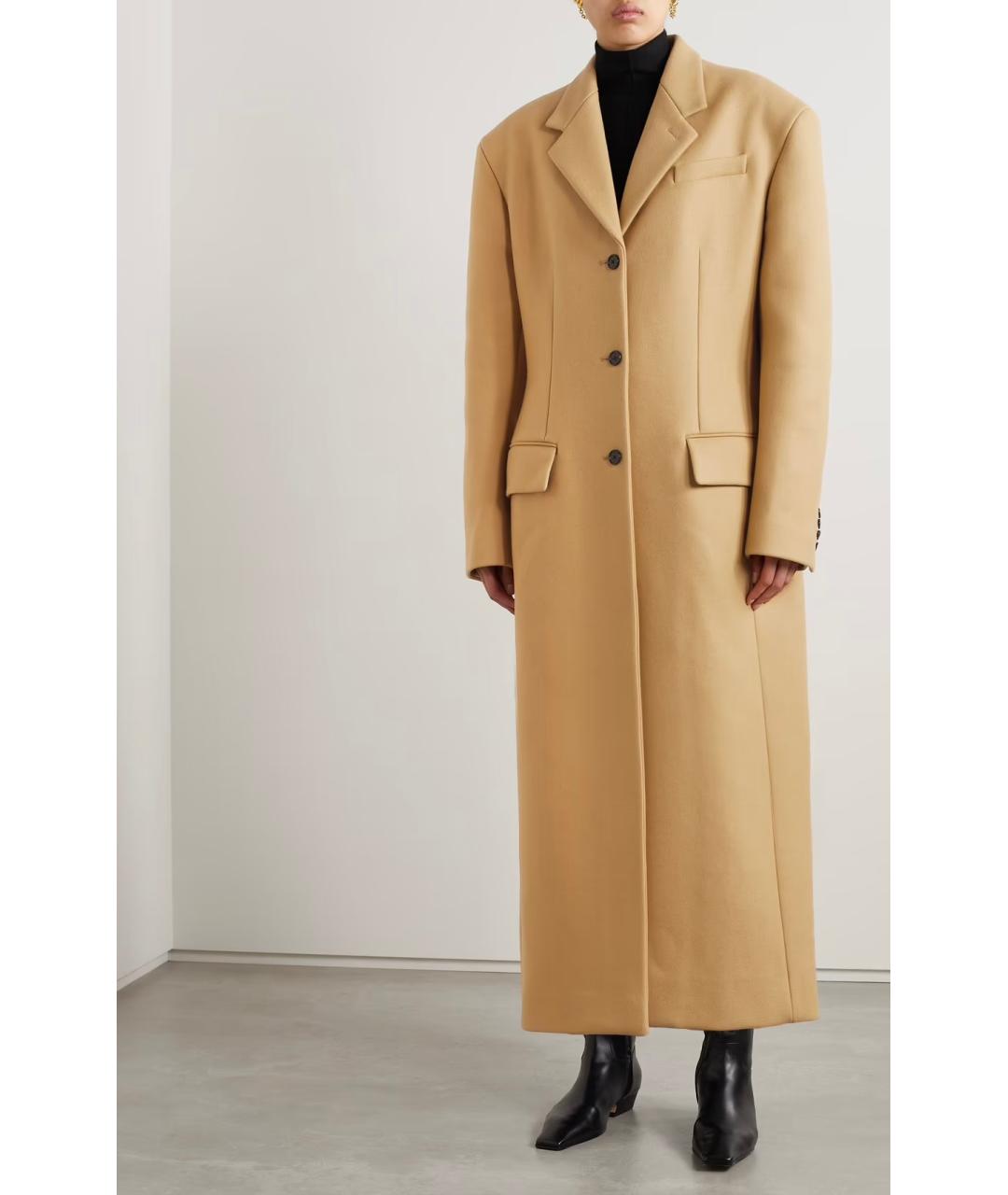 KHAITE Бежевое шерстяное пальто, фото 2