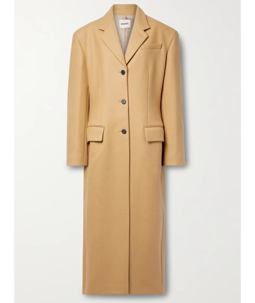 KHAITE Бежевое шерстяное пальто, фото 9