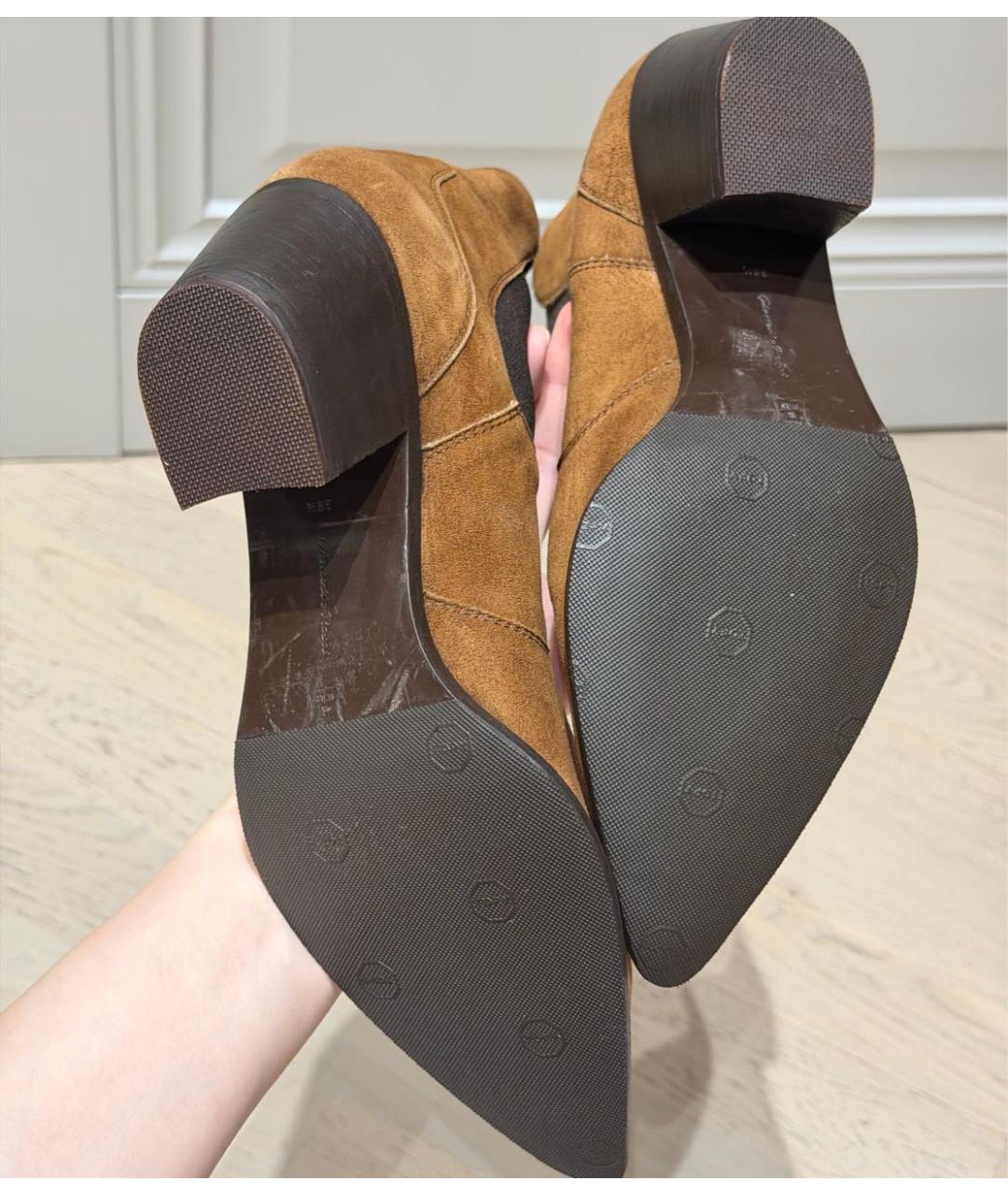 GIANVITO ROSSI Коричневые замшевые полусапоги, фото 7