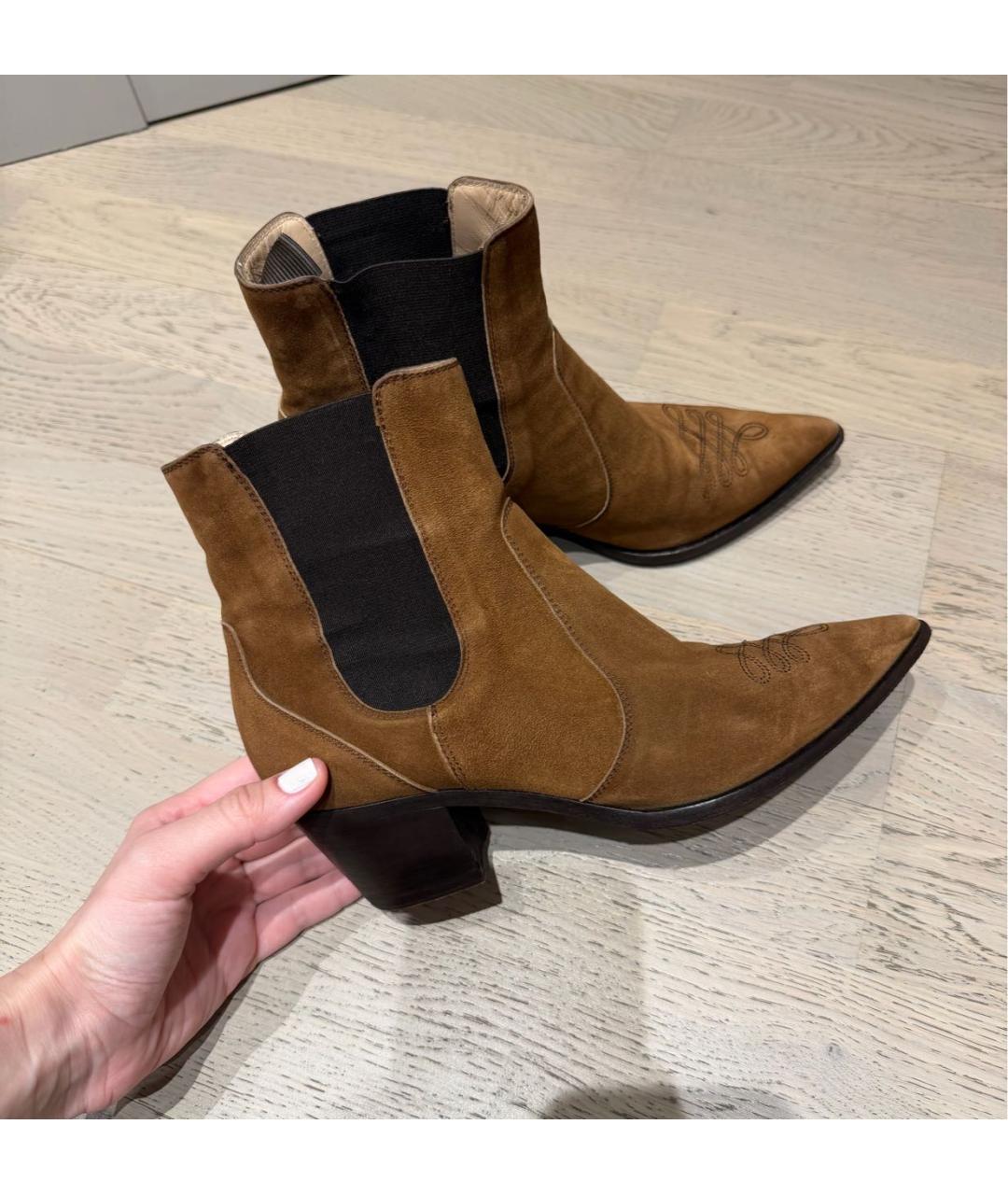 GIANVITO ROSSI Коричневые замшевые полусапоги, фото 5