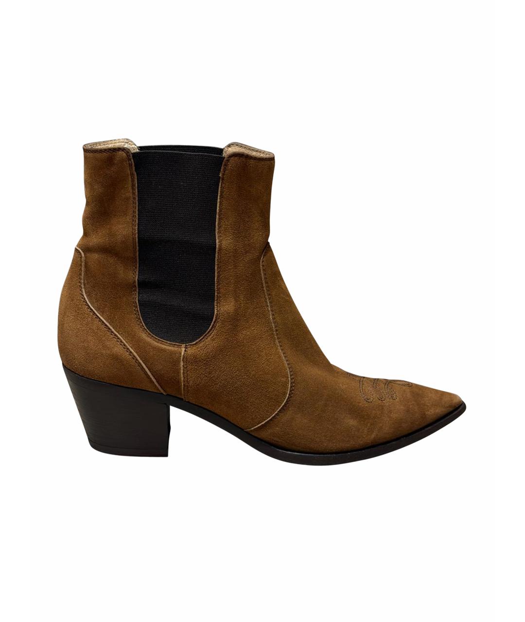 GIANVITO ROSSI Коричневые замшевые полусапоги, фото 9