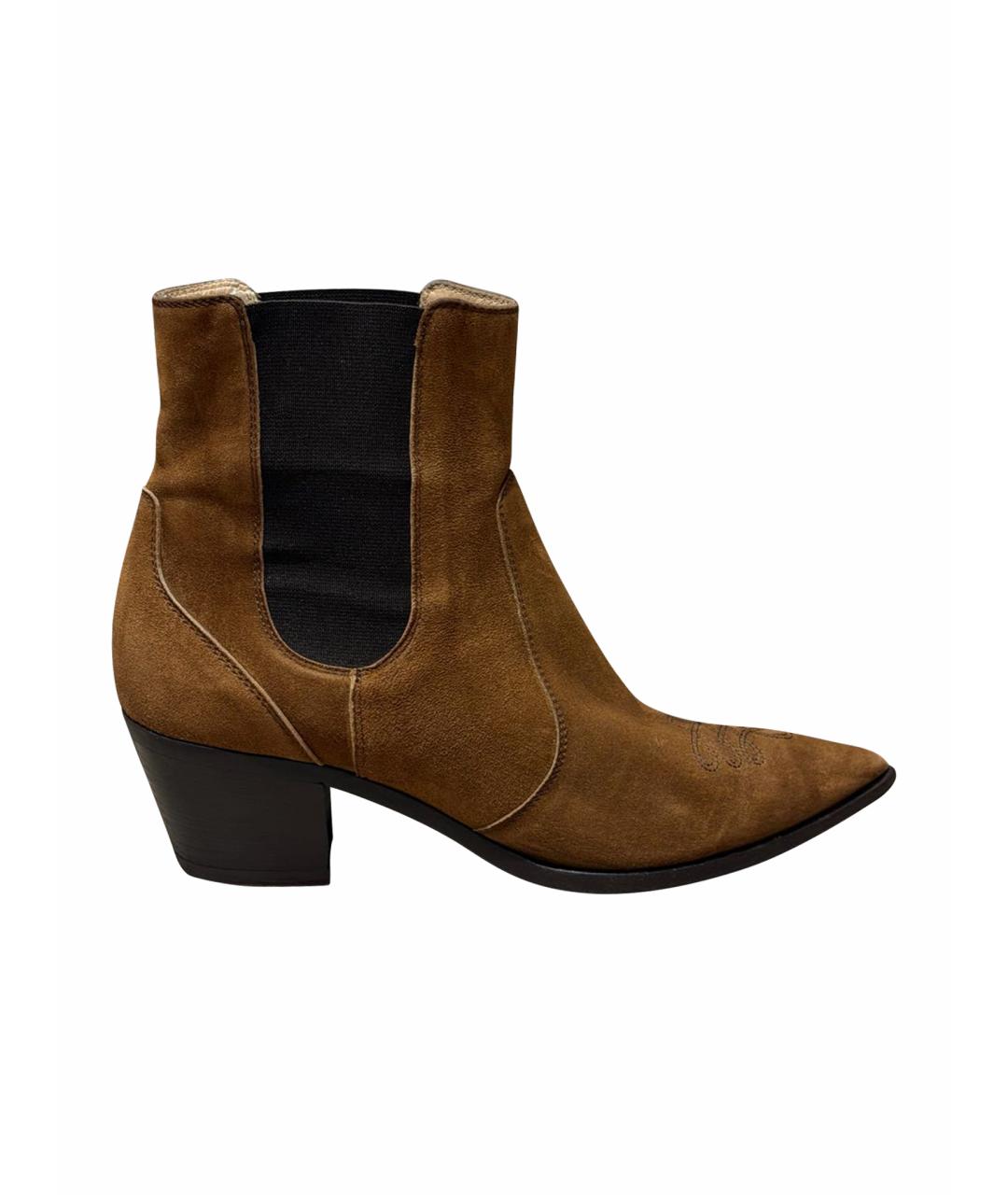 GIANVITO ROSSI Коричневые замшевые полусапоги, фото 1