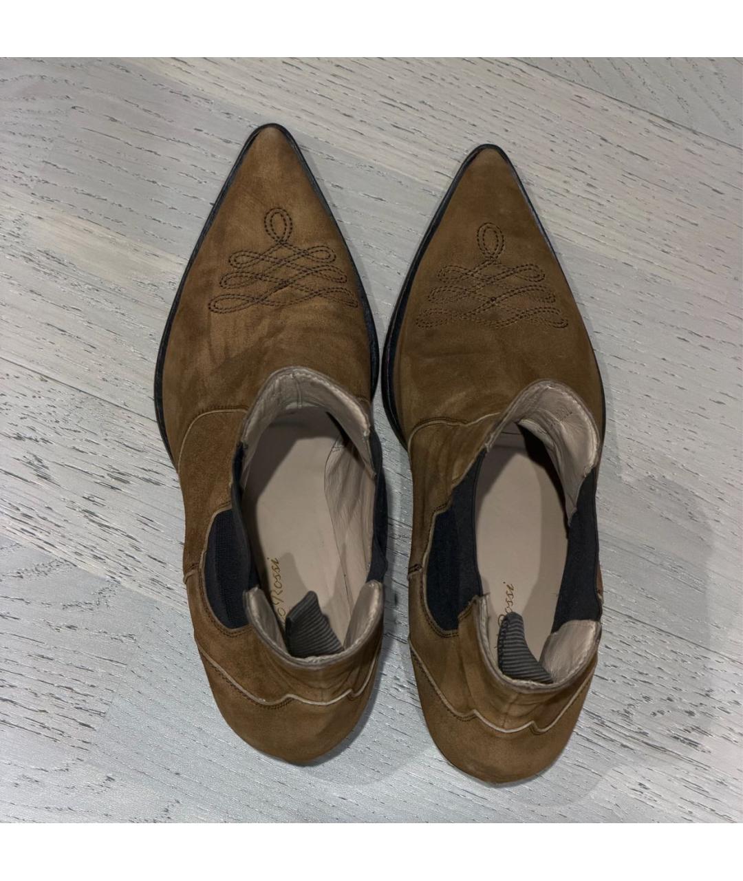 GIANVITO ROSSI Коричневые замшевые полусапоги, фото 3