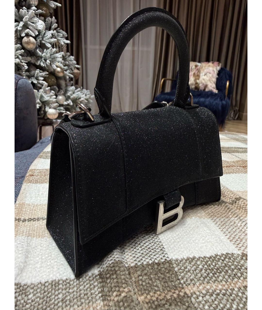 BALENCIAGA Черная кожаная сумка с короткими ручками, фото 2