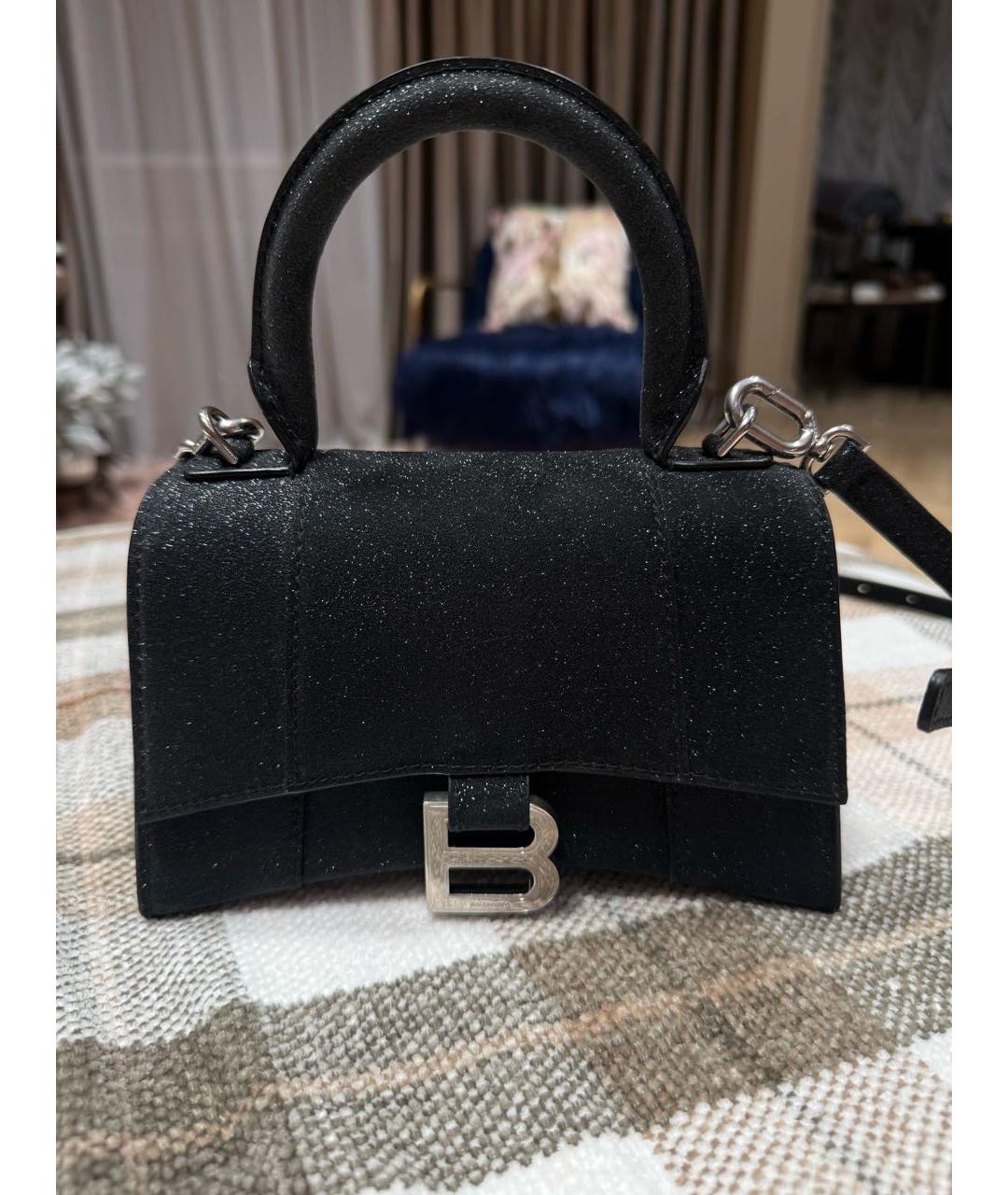 BALENCIAGA Черная кожаная сумка с короткими ручками, фото 5