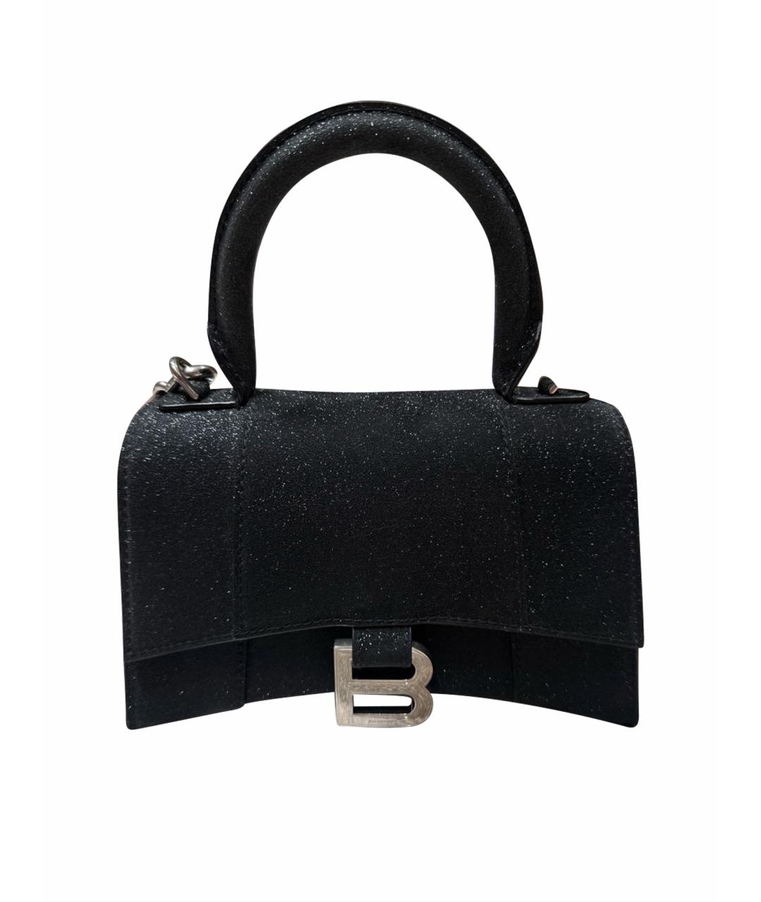 BALENCIAGA Черная кожаная сумка с короткими ручками, фото 1