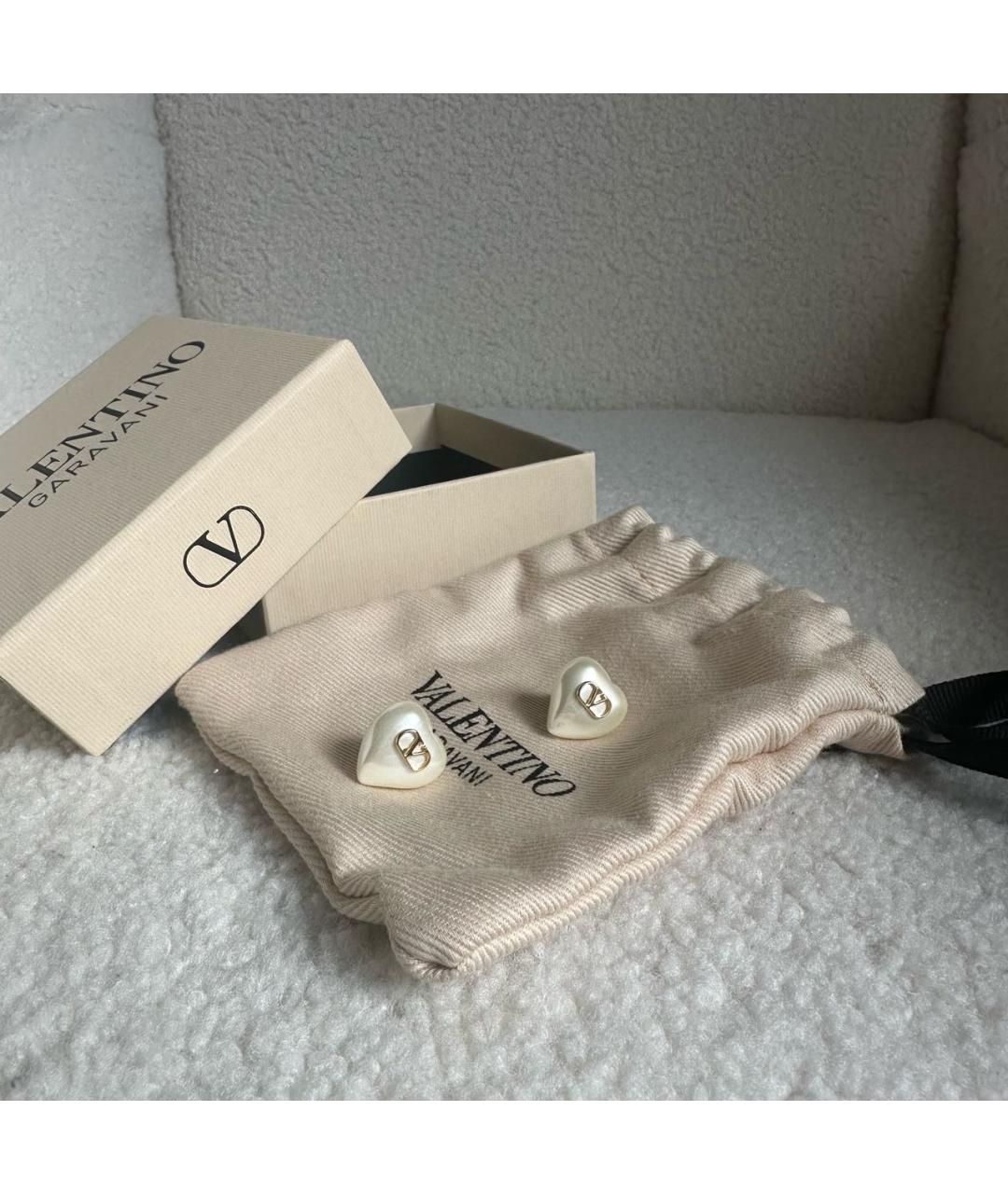 VALENTINO Белые латунные серьги, фото 3