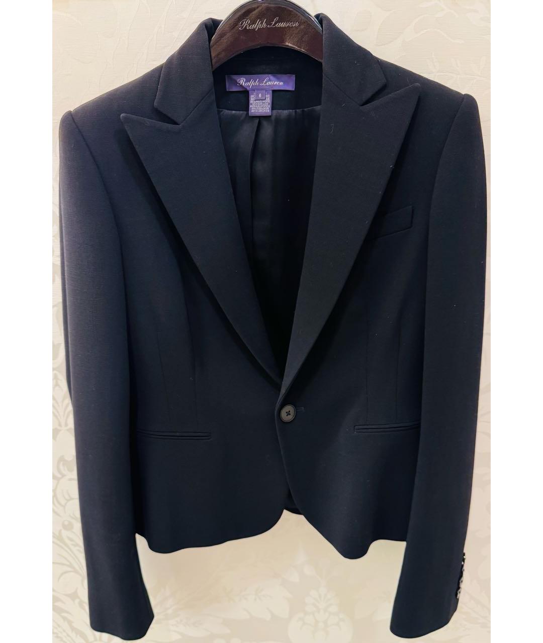 RALPH LAUREN PURPLE LABEL Черный шерстяной жакет/пиджак, фото 5