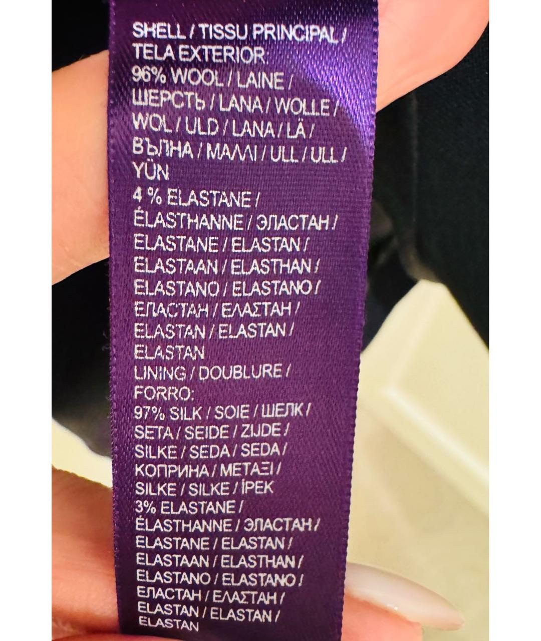 RALPH LAUREN PURPLE LABEL Черный шерстяной жакет/пиджак, фото 3