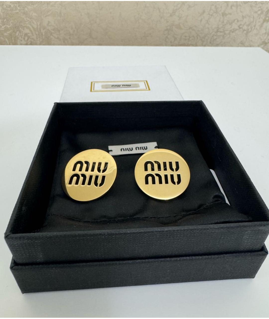 MIU MIU Золотые металлические серьги, фото 6
