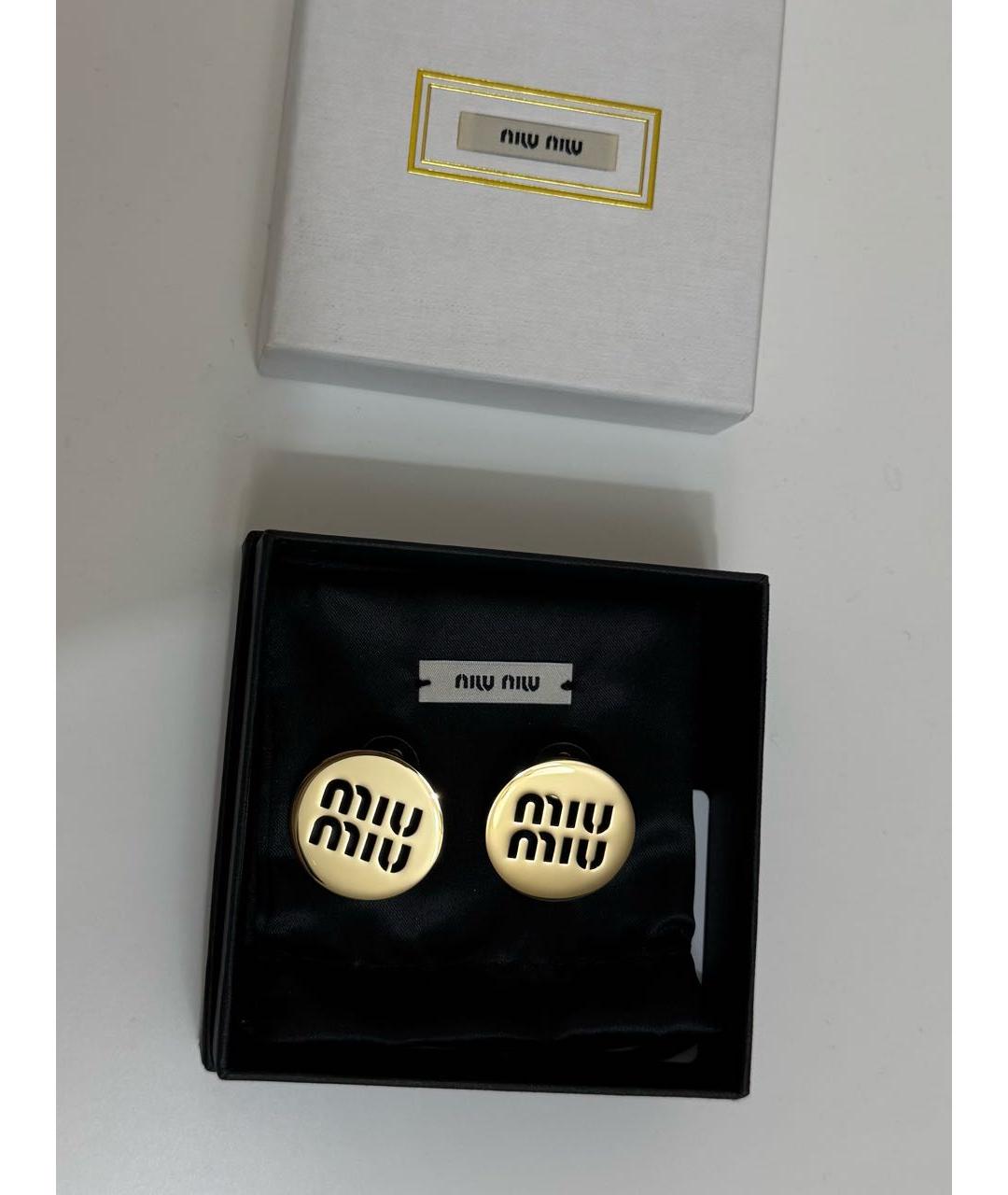 MIU MIU Золотые металлические серьги, фото 3