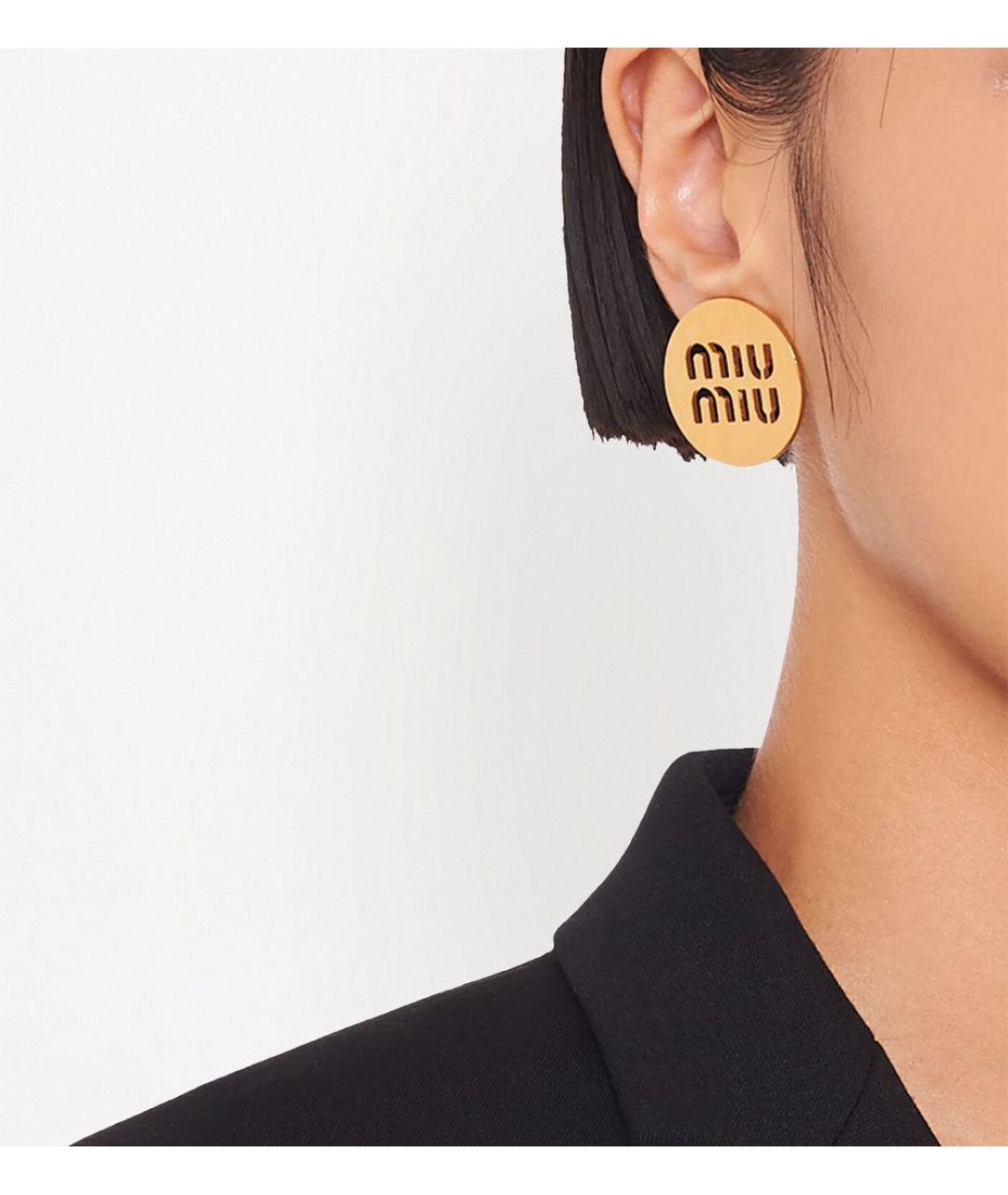 MIU MIU Золотые металлические серьги, фото 2