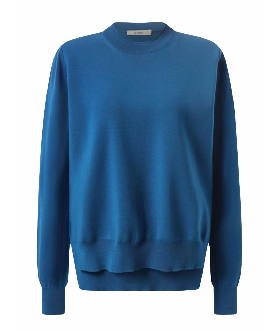 CELINE Голубой кашемировый джемпер / свитер, фото 3