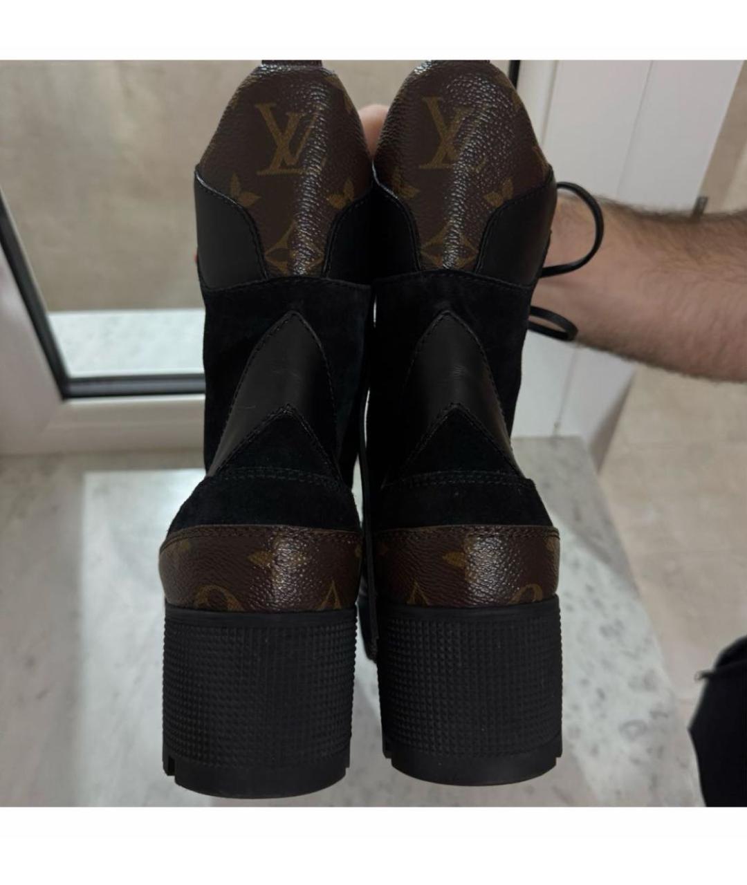LOUIS VUITTON Черные кожаные ботинки, фото 4