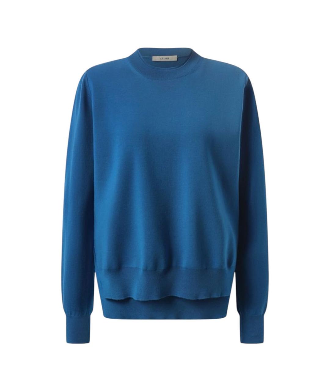 CELINE Голубой шерстяной джемпер / свитер, фото 3