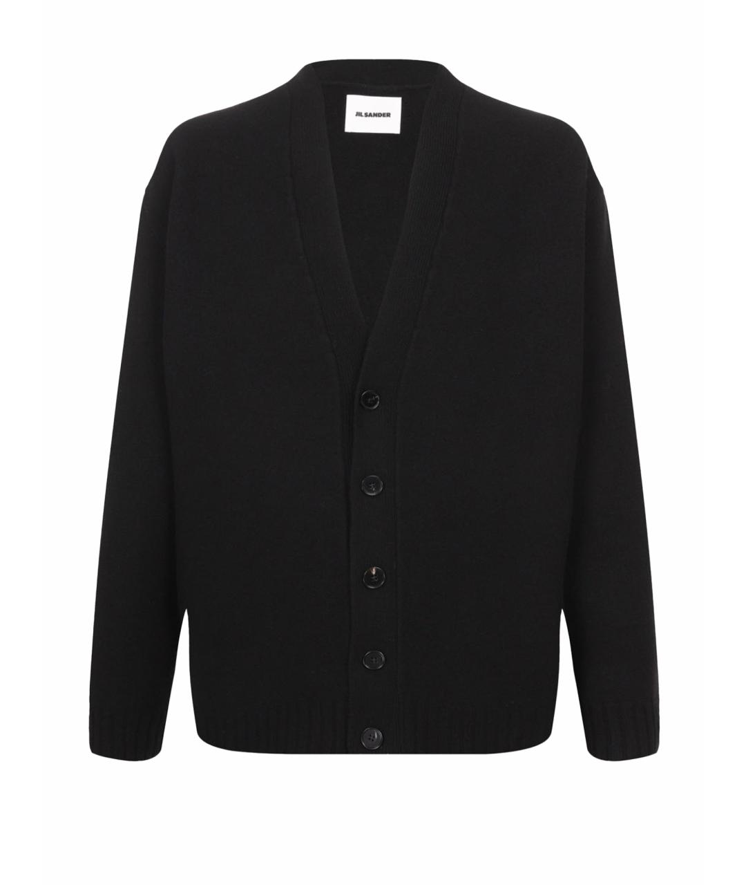 JIL SANDER Черный шерстяной кардиган, фото 1