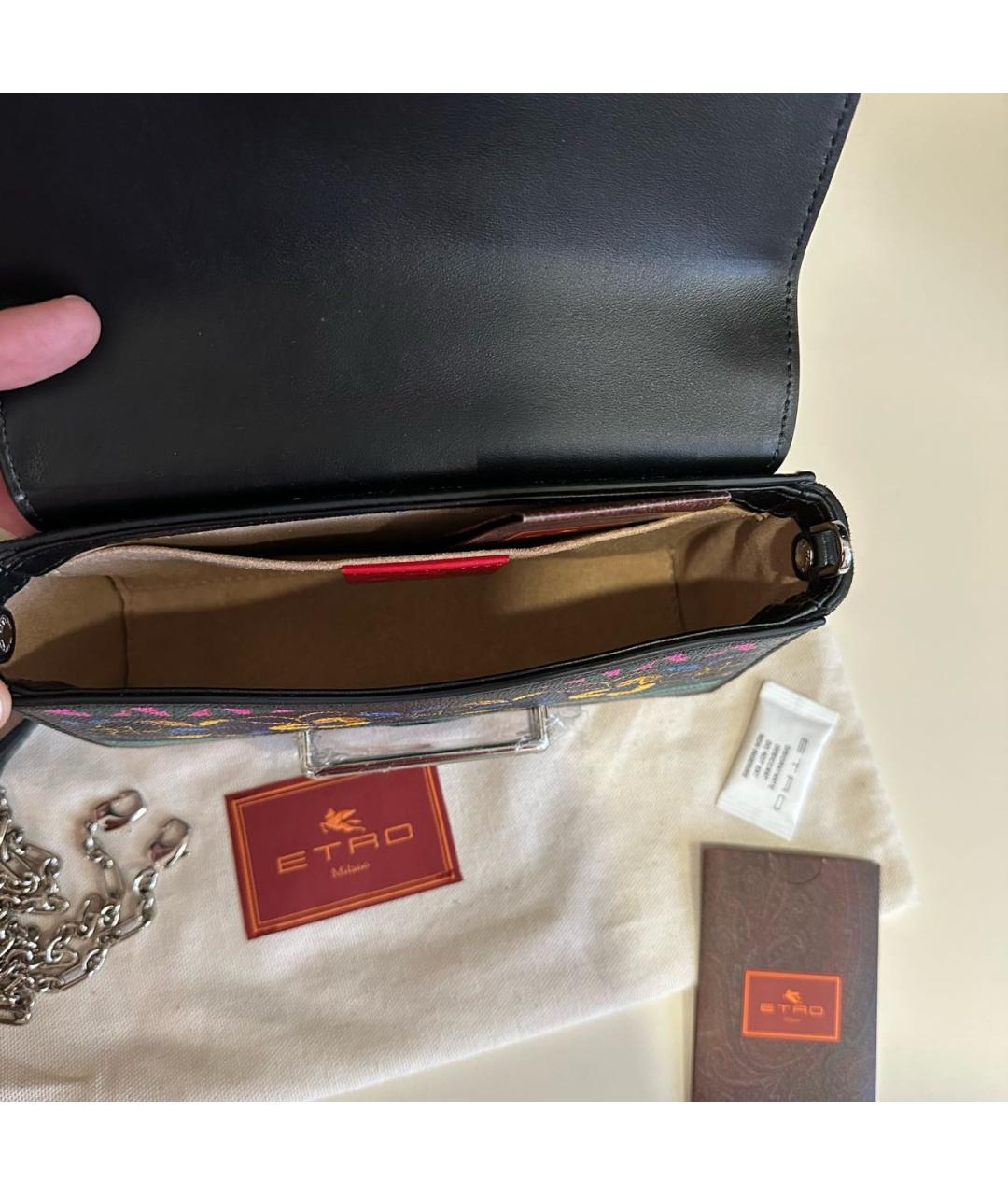 ETRO Черная кожаная сумка через плечо, фото 4