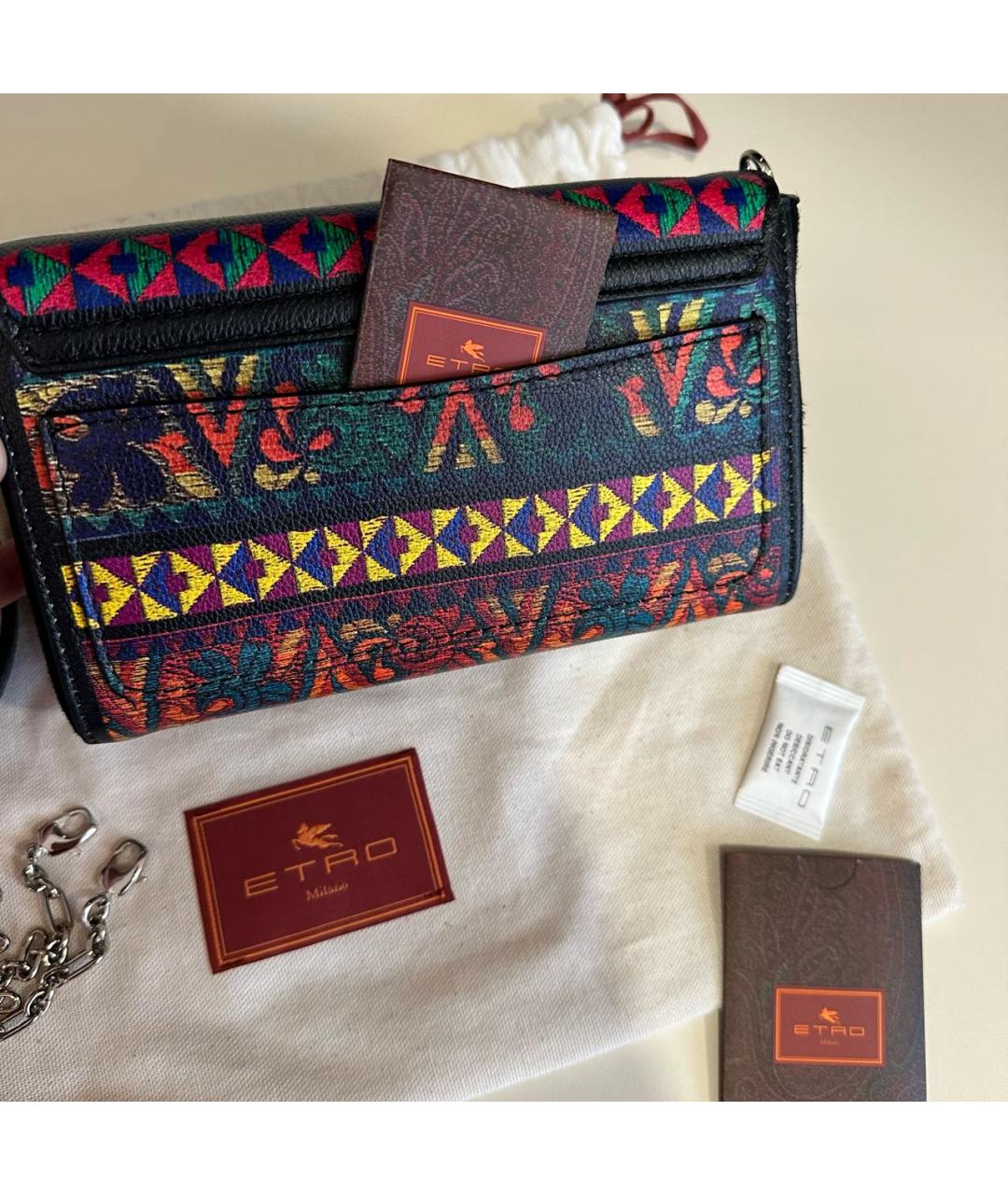 ETRO Черная кожаная сумка через плечо, фото 3