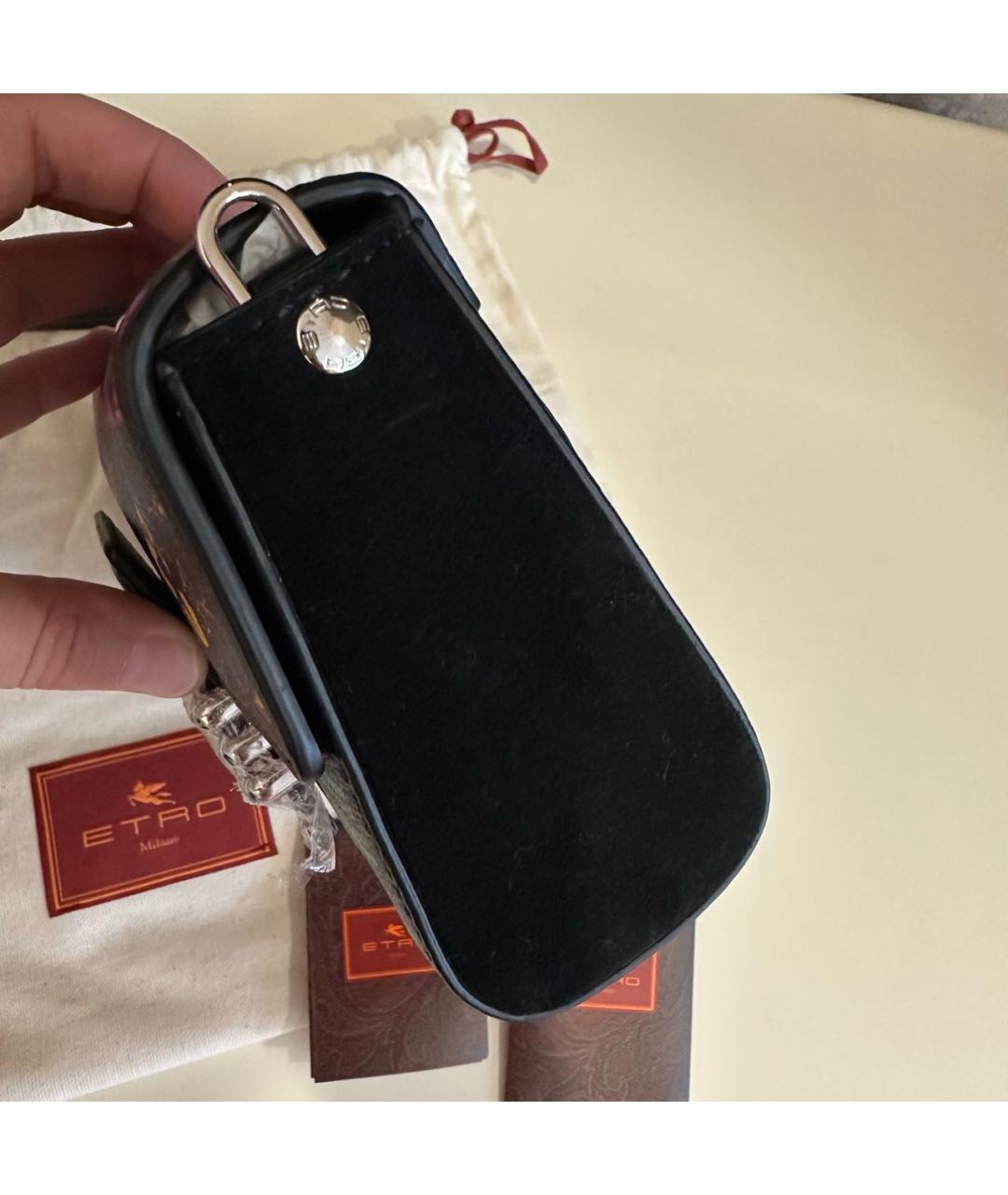 ETRO Черная кожаная сумка через плечо, фото 2