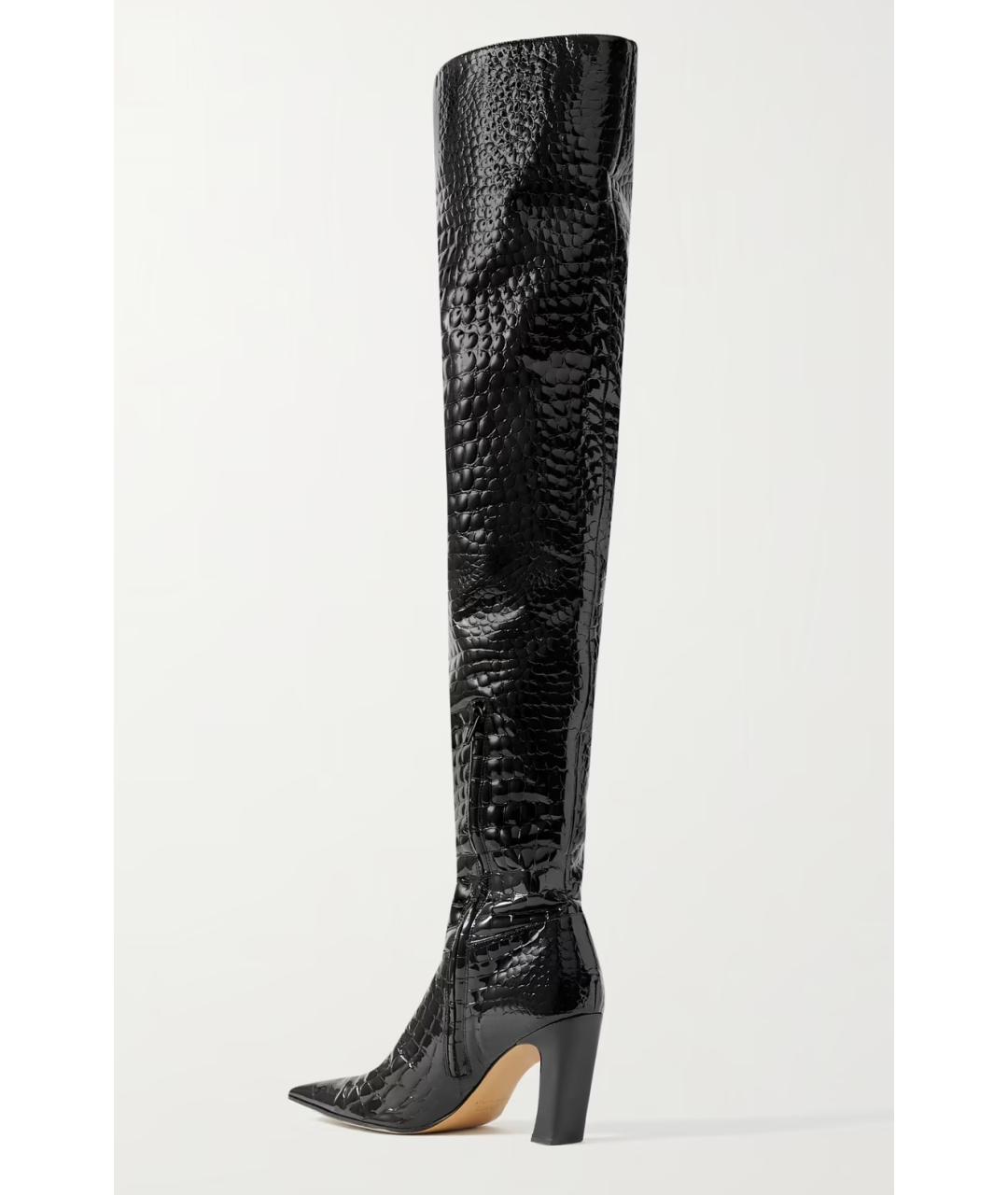 KHAITE Черные кожаные ботфорты, фото 3