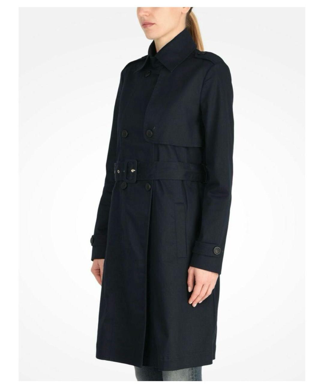 ARMANI EXCHANGE Темно-синий хлопковый тренч/плащ, фото 4