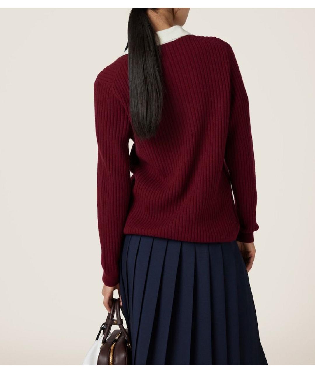 MIU MIU Бордовый джемпер / свитер, фото 2