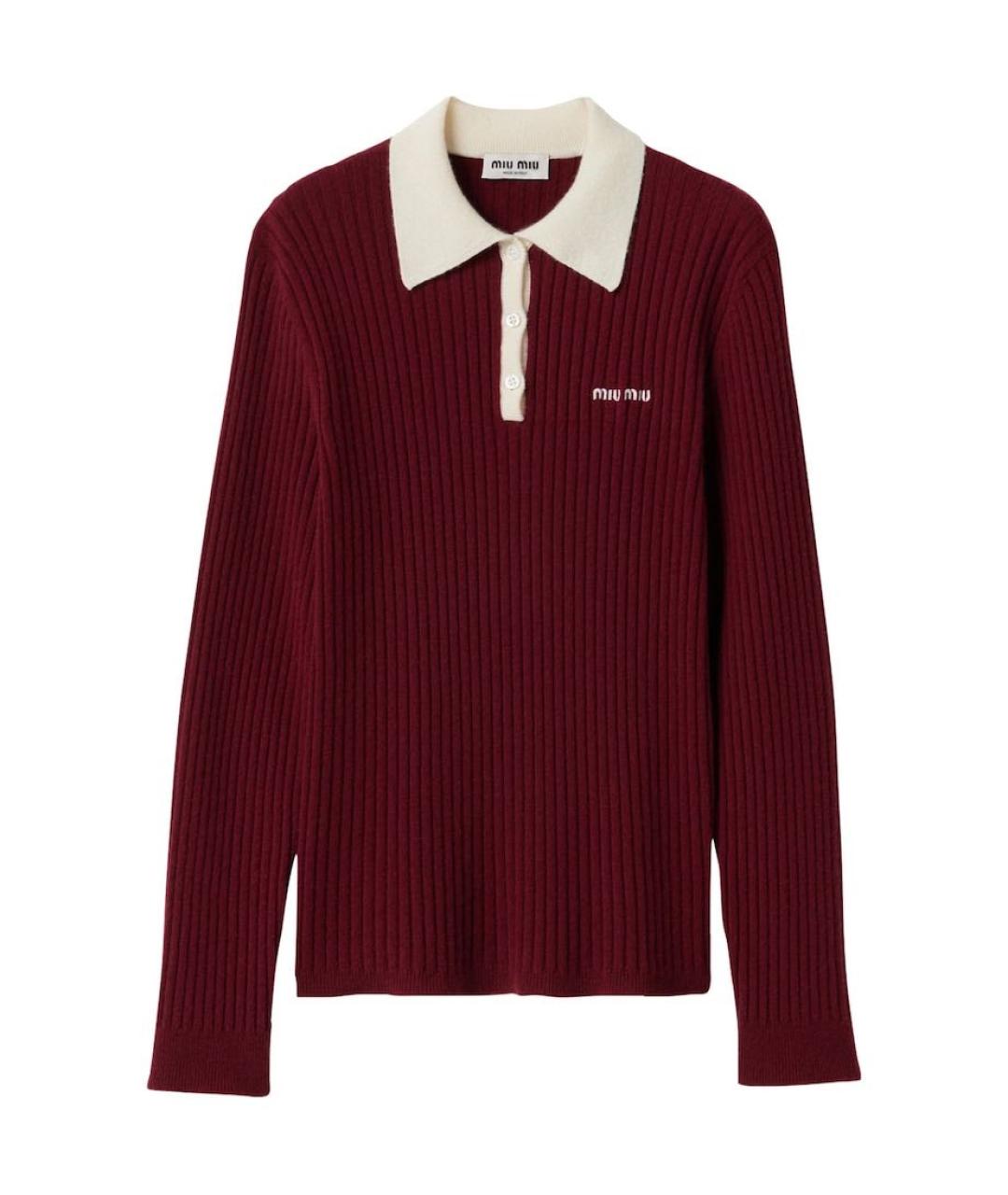MIU MIU Бордовый джемпер / свитер, фото 5