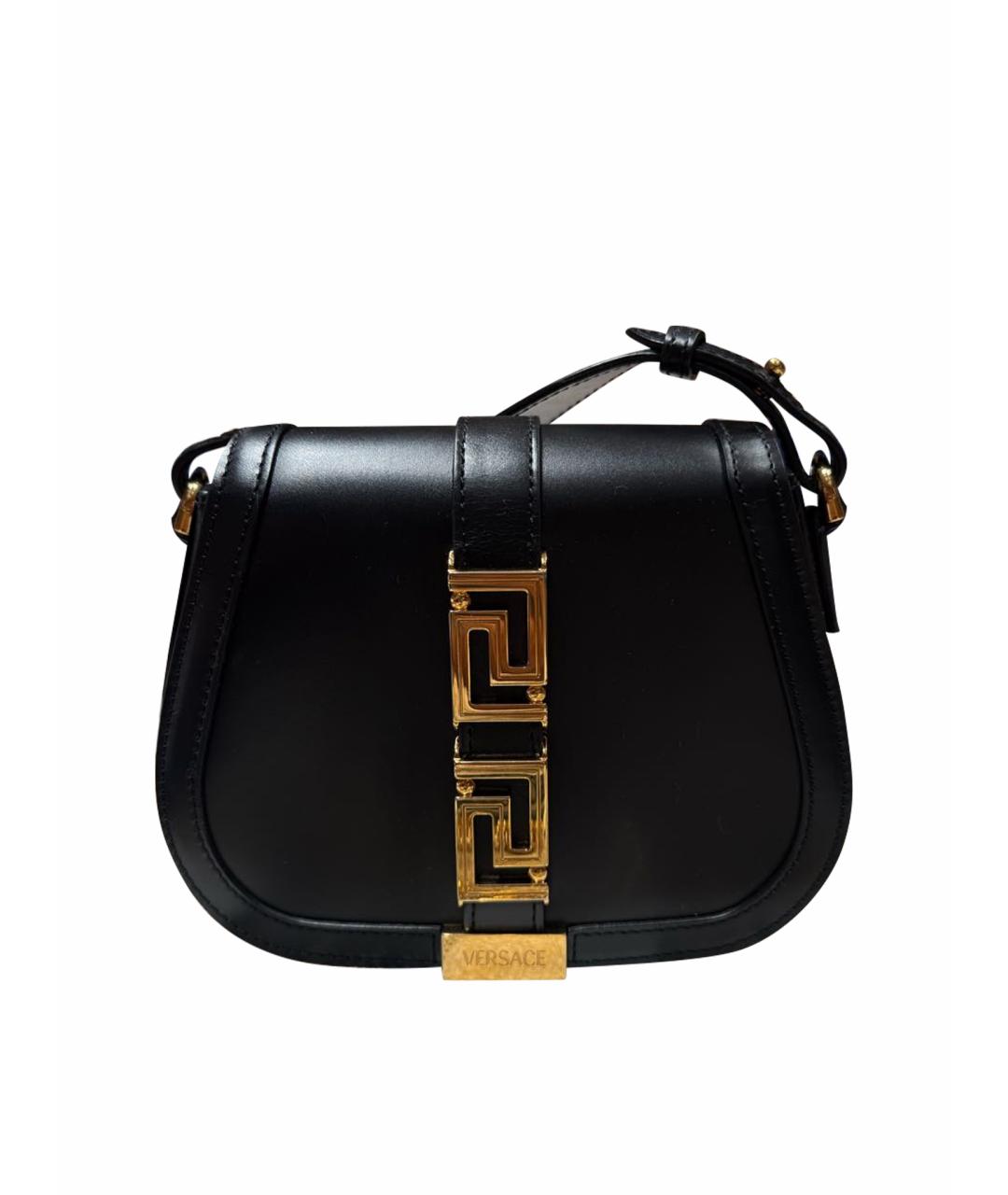 VERSACE Черная кожаная сумка через плечо, фото 5