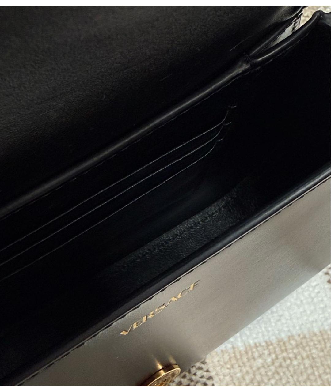 VERSACE Черная кожаная сумка через плечо, фото 4