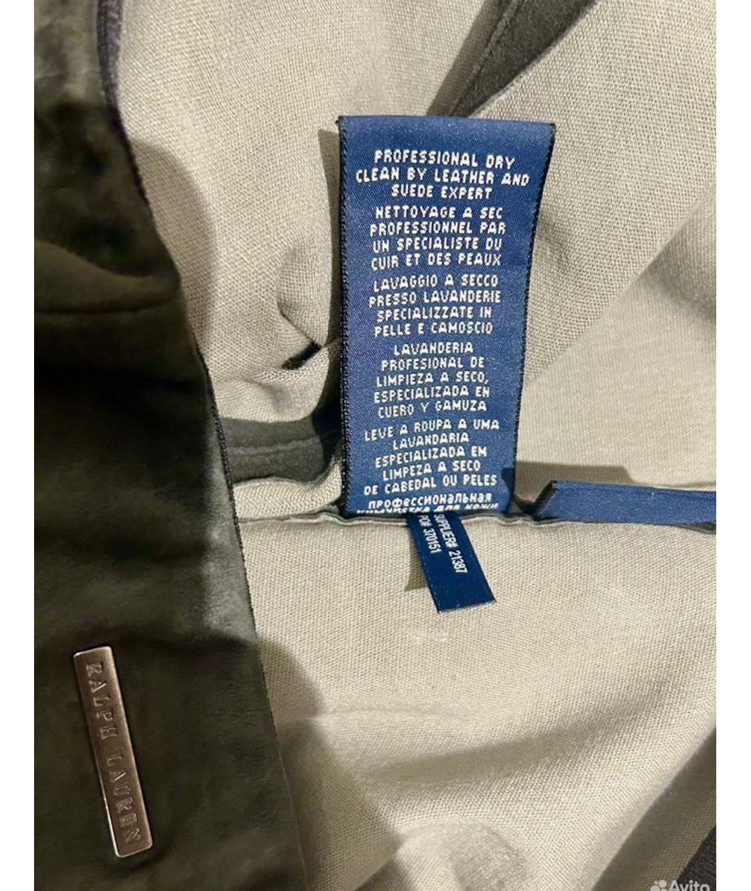 RALPH LAUREN Антрацитовые замшевые брюки узкие, фото 7