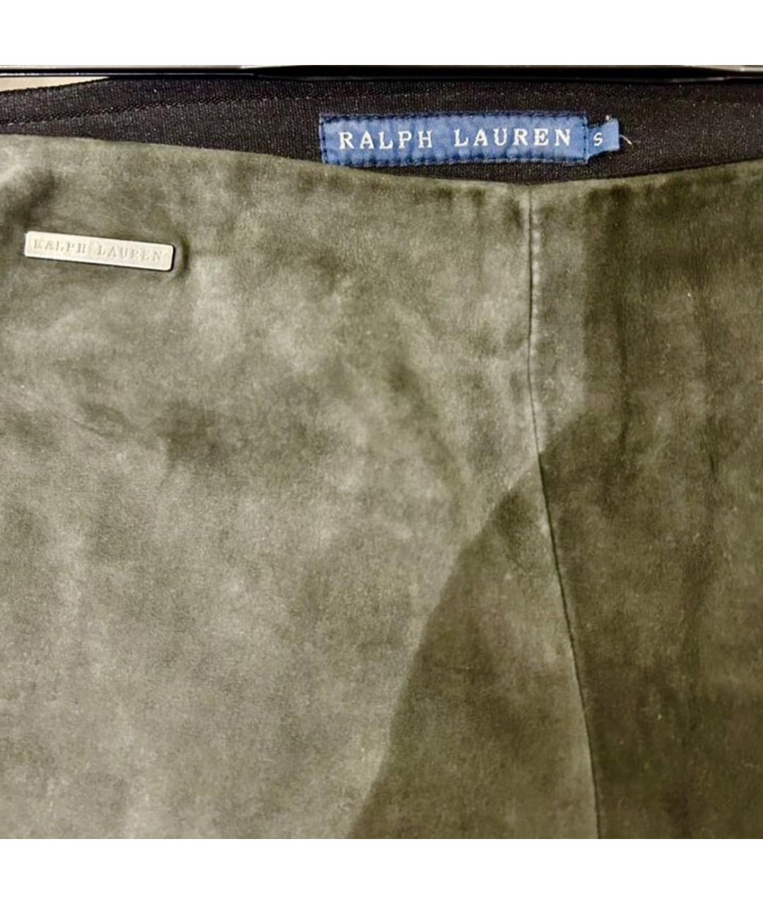 RALPH LAUREN Антрацитовые замшевые брюки узкие, фото 6