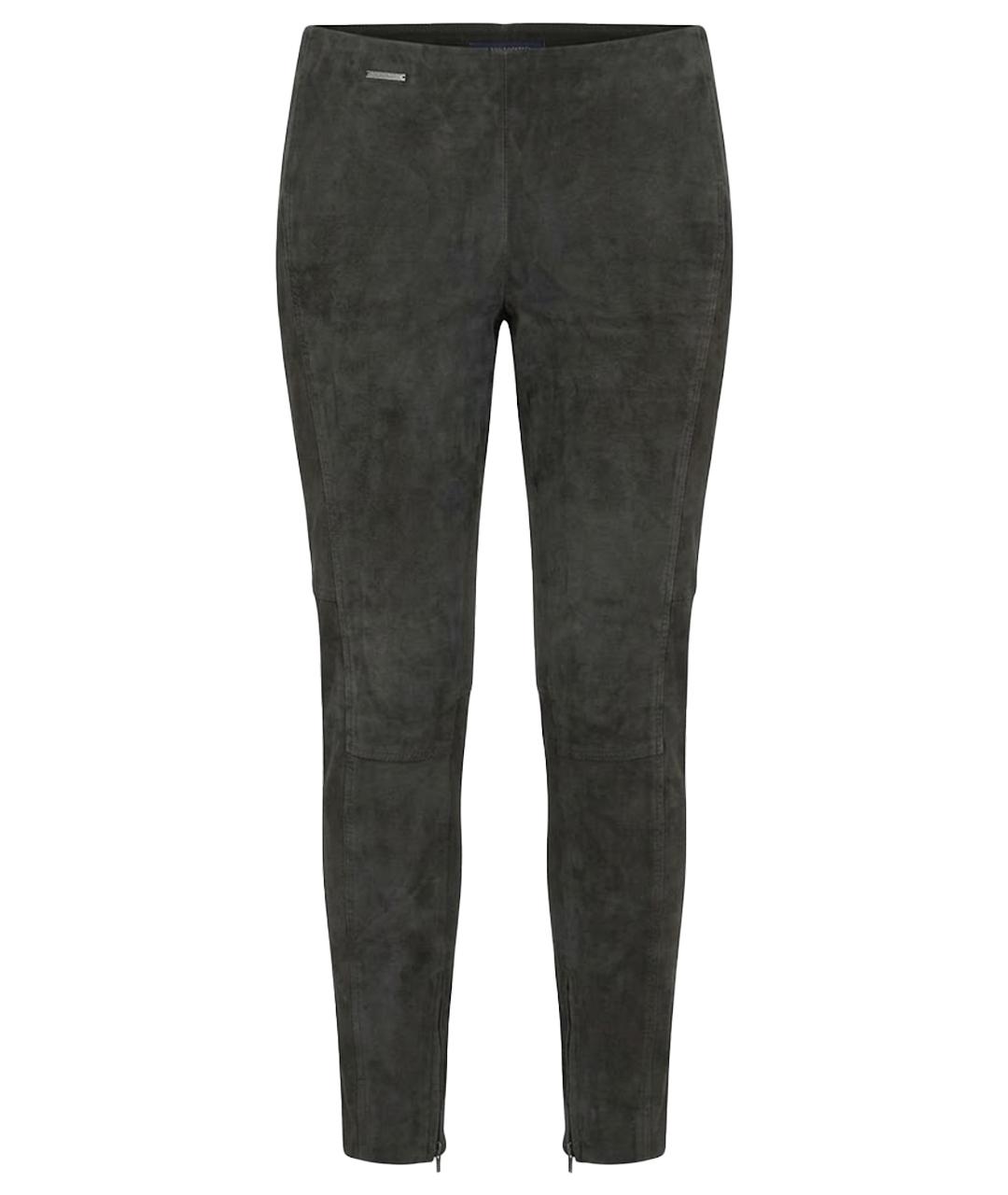 RALPH LAUREN Антрацитовые замшевые брюки узкие, фото 1